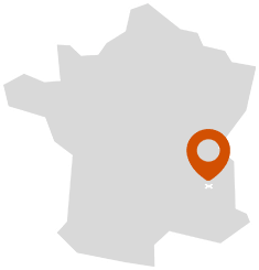 Carte de France avec point à Saint-Aupre